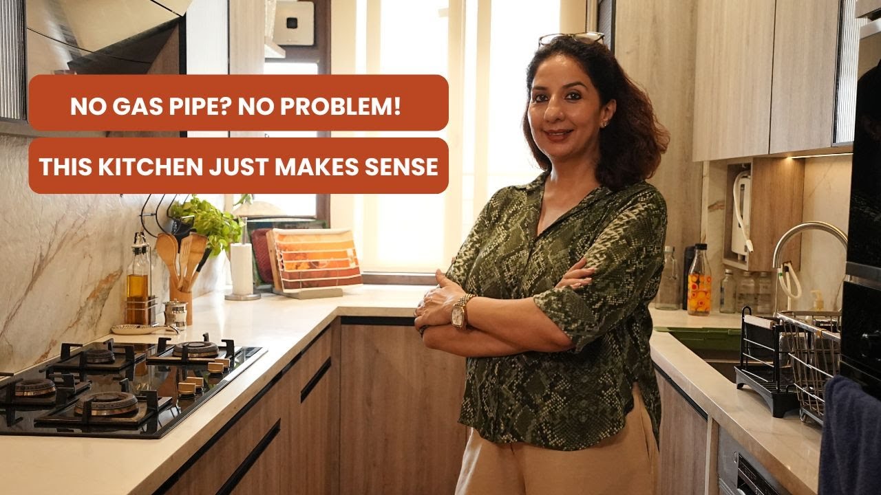 A Functional & Earthy Indian Kitchen with Zero Gas Pipe | Amita Designs It Right!