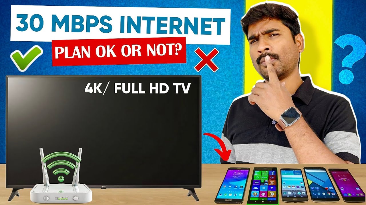 Is 30 Mbps Internet Speed Enough for Home? | Broadband / WiFi Plan for 4K TV & Mobile phone! 