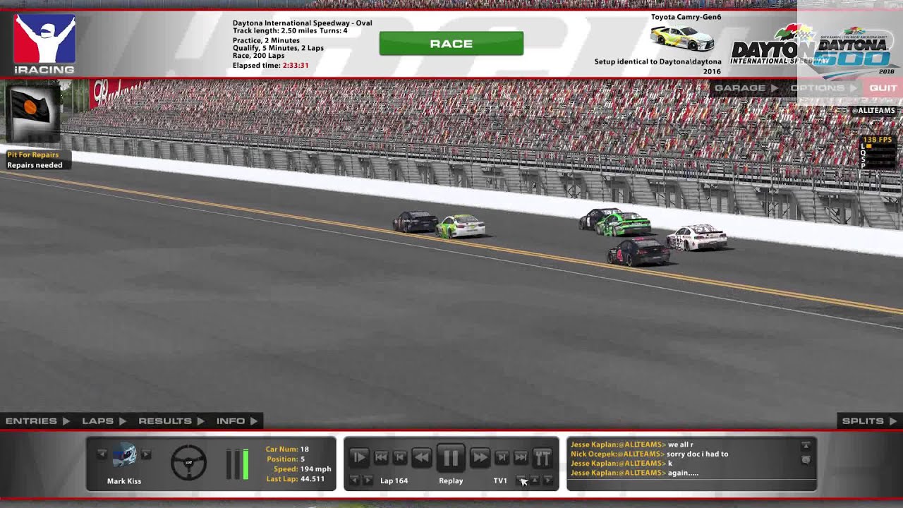 Nascar Iracing Series Open @ Daytona 500 Crash - 18.02.2016