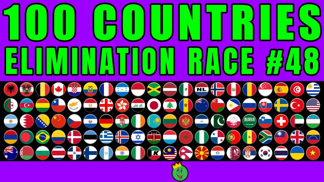 100 Countries Elimination Marble Race #48 \ Marble Race King