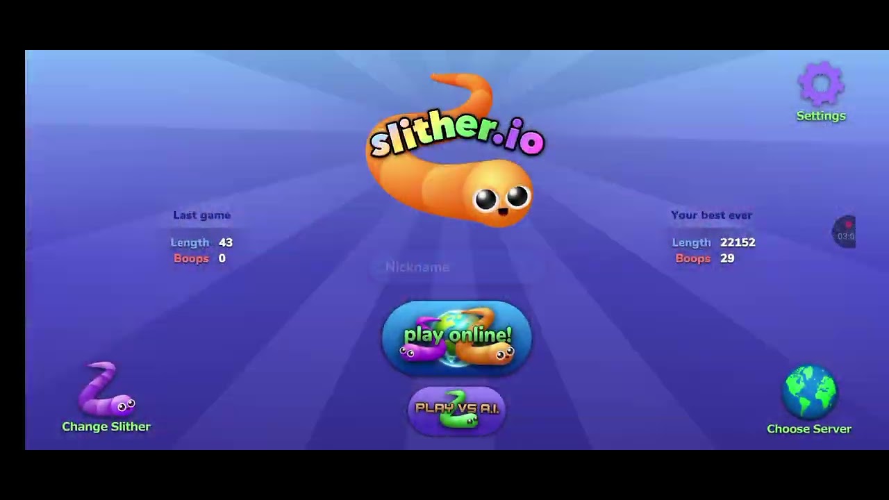 Playing slither.io online