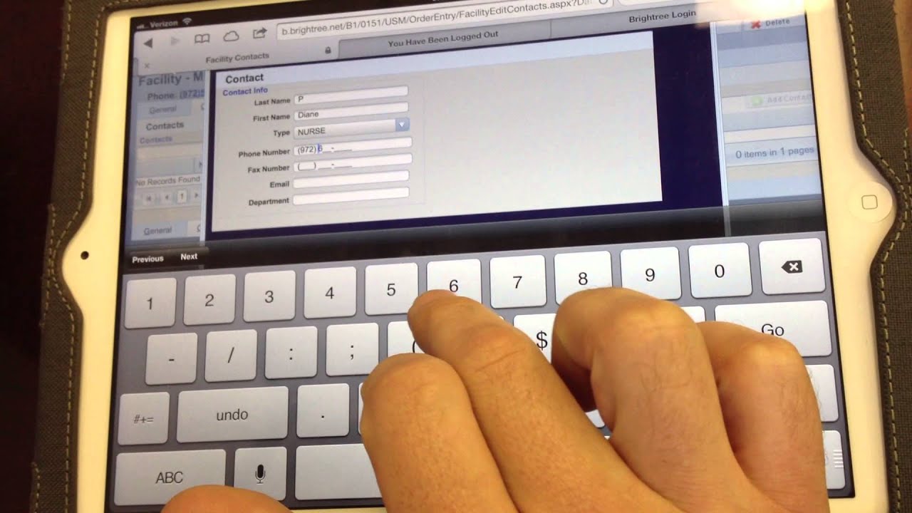 Loading Contacts in Brightree