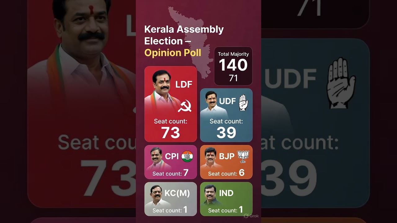 kerala assembly election New opinion poll #keralapolitics #ldfvsudf #bjpkerala #cpimkerala #bjp