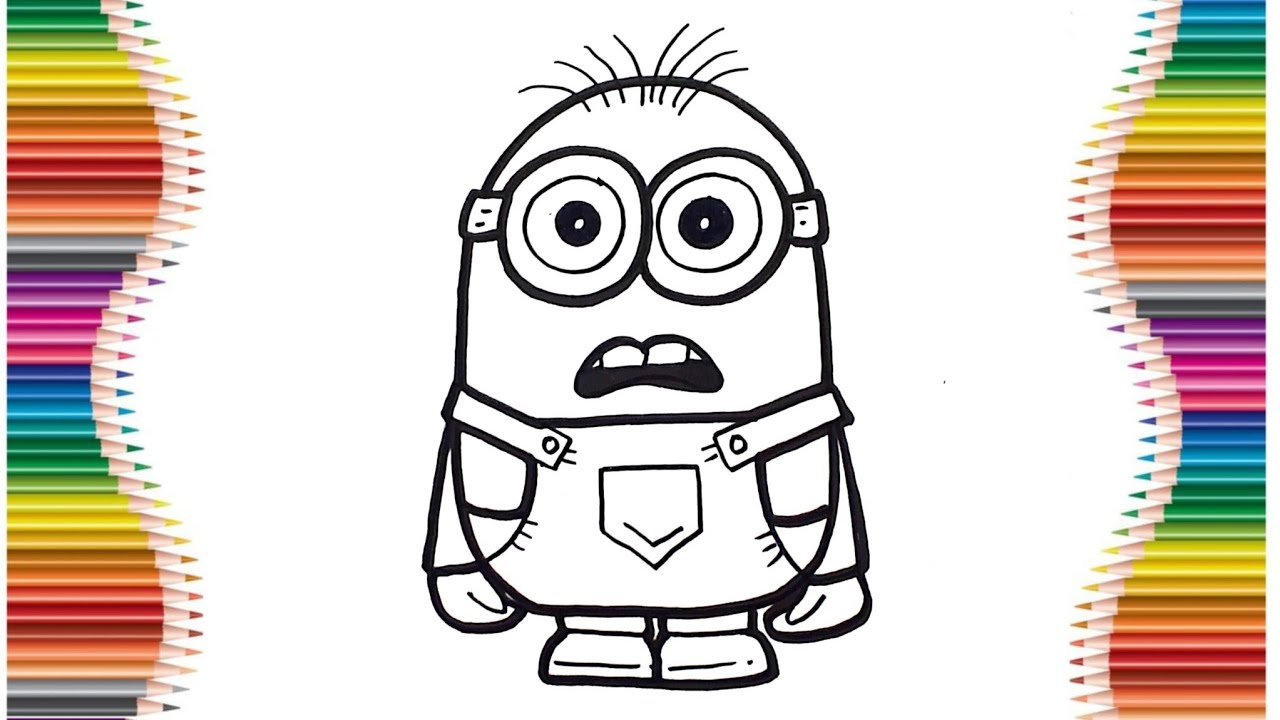 Cara Menggambar Minion Lucu 💛👓 | Tutorial Menggambar Karakter Mudah untuk Anak