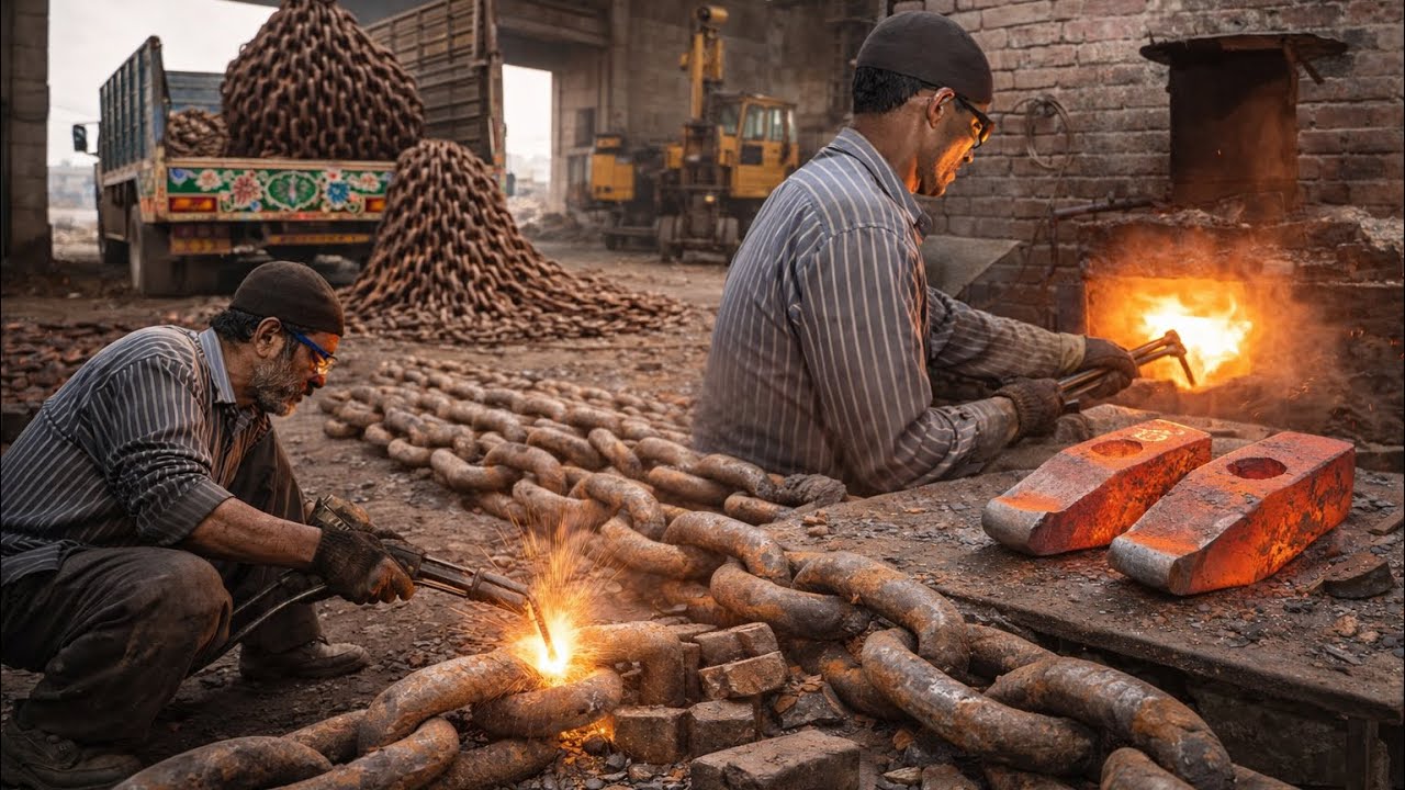 Forging a Hammer from a Rusty Anchor Chain | Most Satisfying Metal Work | Incredible Recycling 