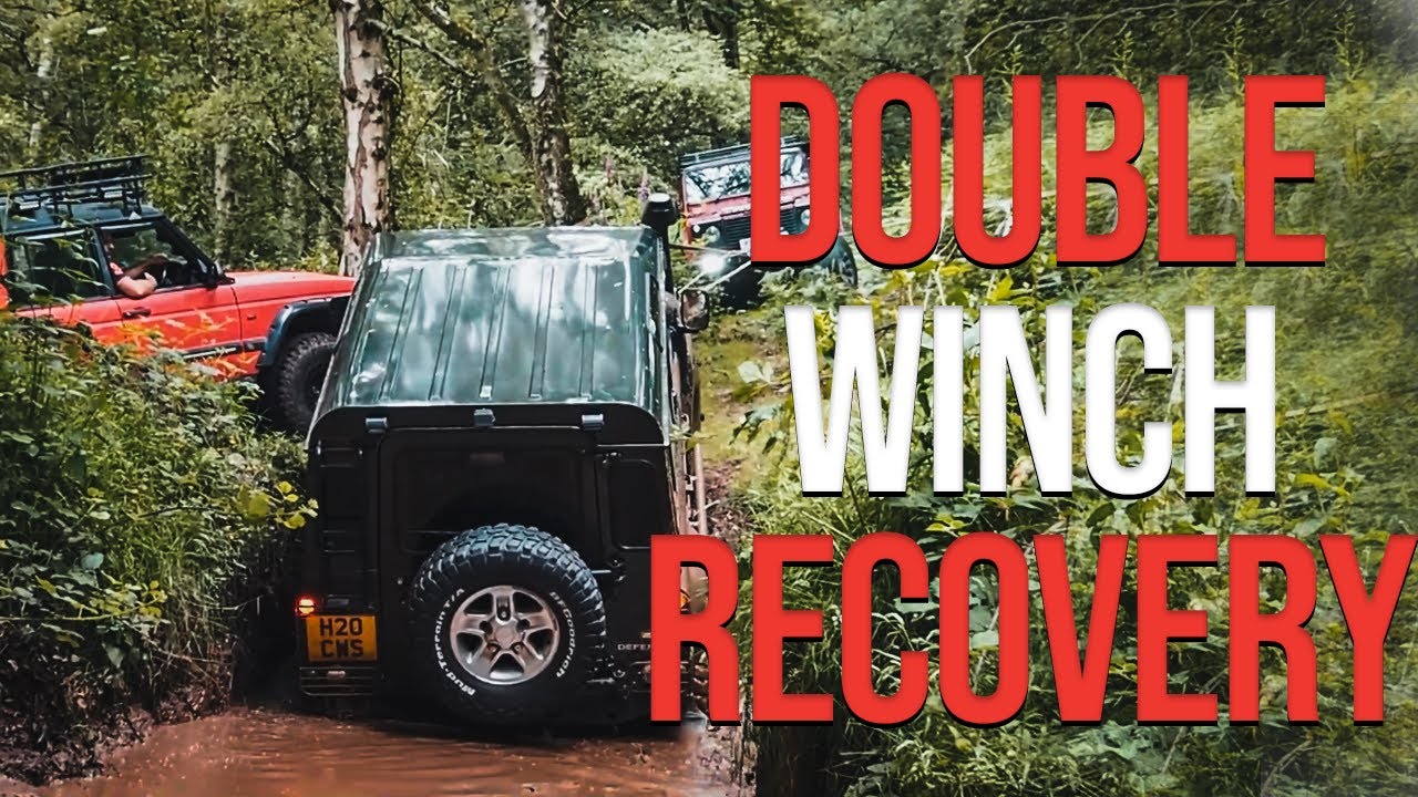 Land Rover Defender для езды по грязи с двойной лебедкой, эвакуации и триала.