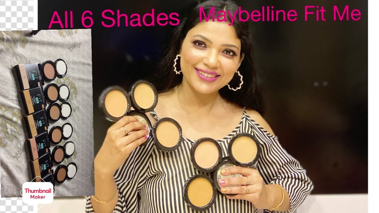 New #Maybeline Fit me compact powder Review,Demo,Compare (ALL 6 Shades)