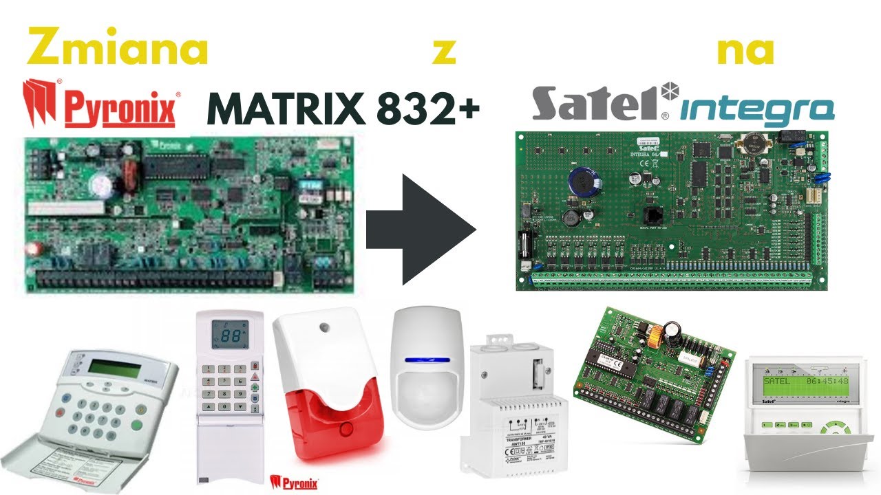 Zmiana centrali z Pyronix Matrix 832+ n Satel Integra 64