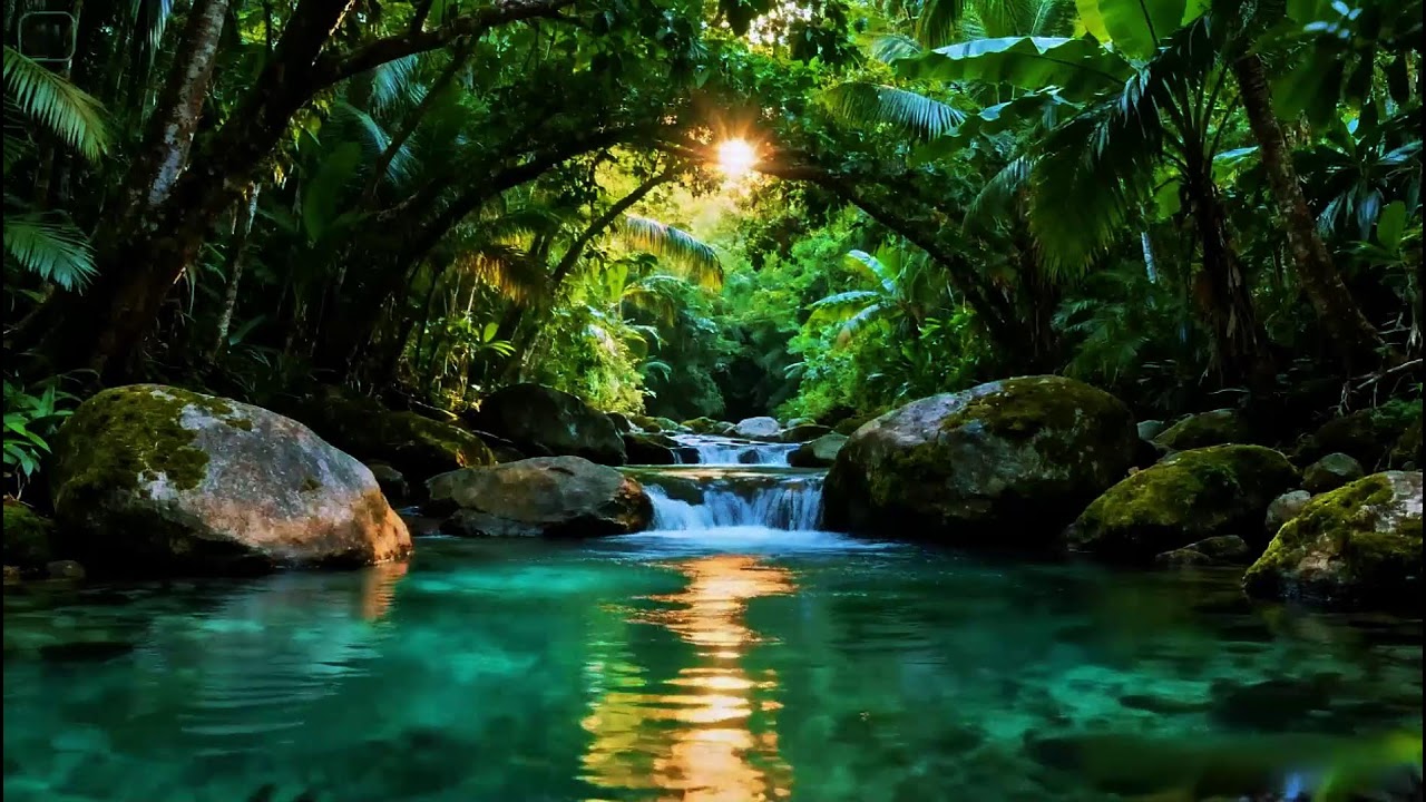 Serene Forest Ambience Sounds | Gentle River Stream Ambience | Gentle Birds Chirping Ambience