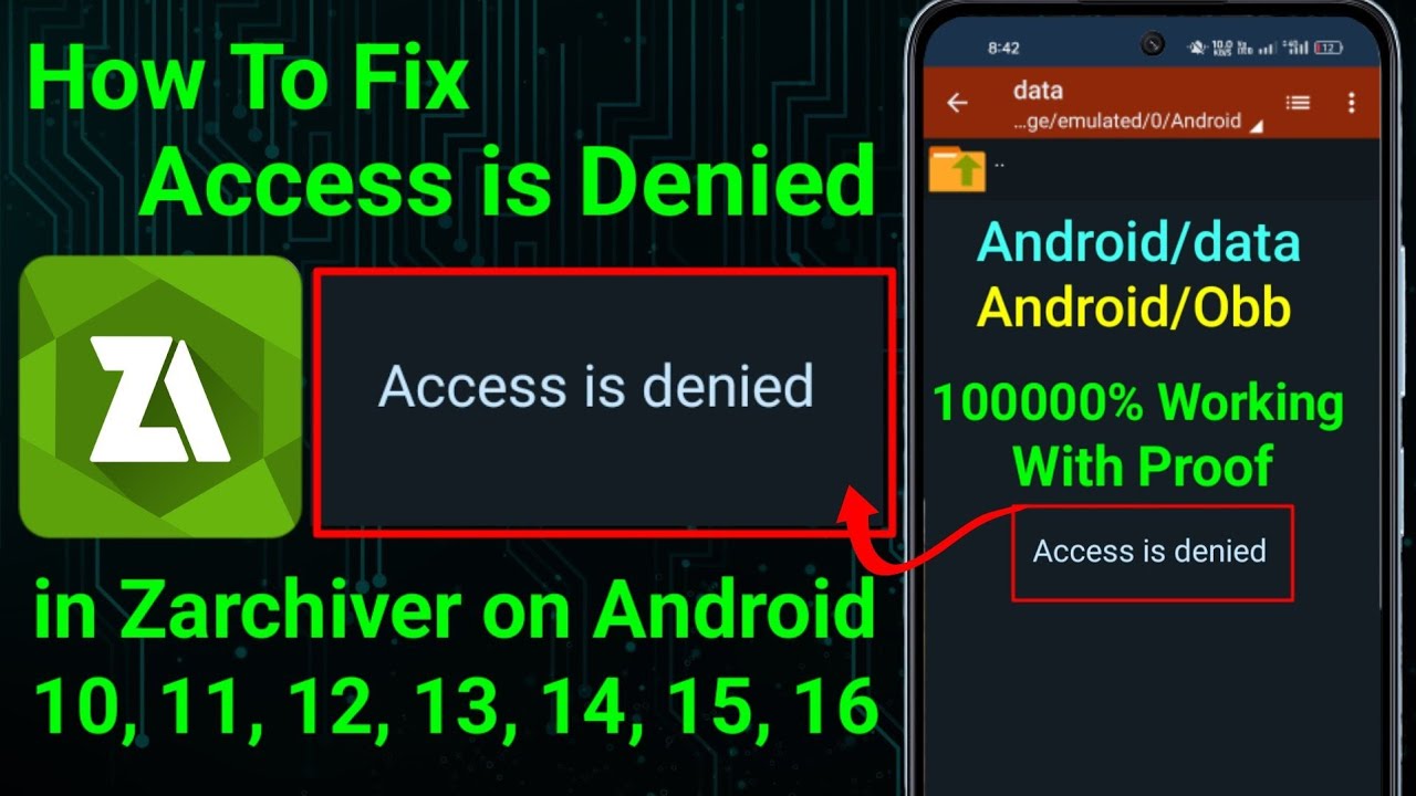 How To Fix Access is Denied in Zarchiver On Android 10 To 16 