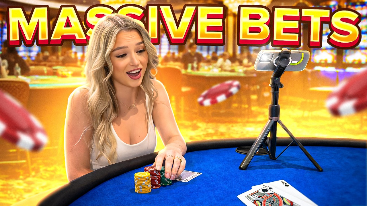 MASSIVE BETS PLAYING IRL BLACKJACK! ( big profit ) - Rosie Mae
