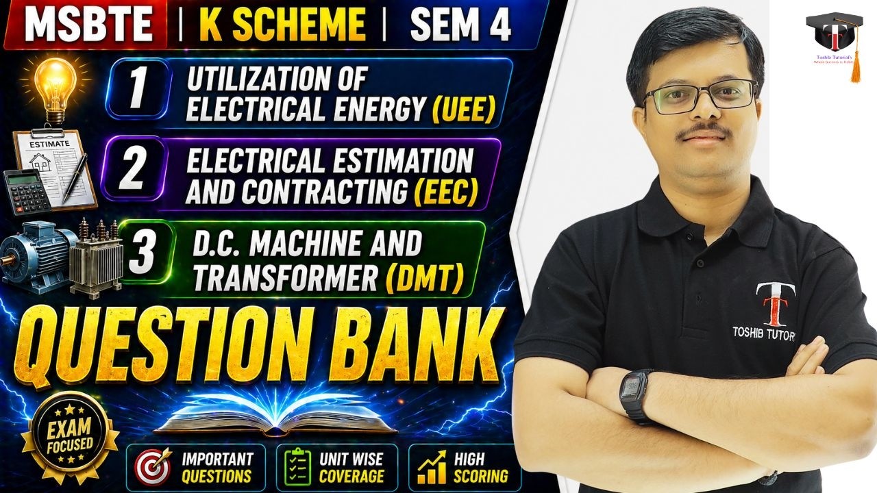 MSBTE Diploma Question Bank for UEE | EEC  | DMT | Toshib Tutorial's
