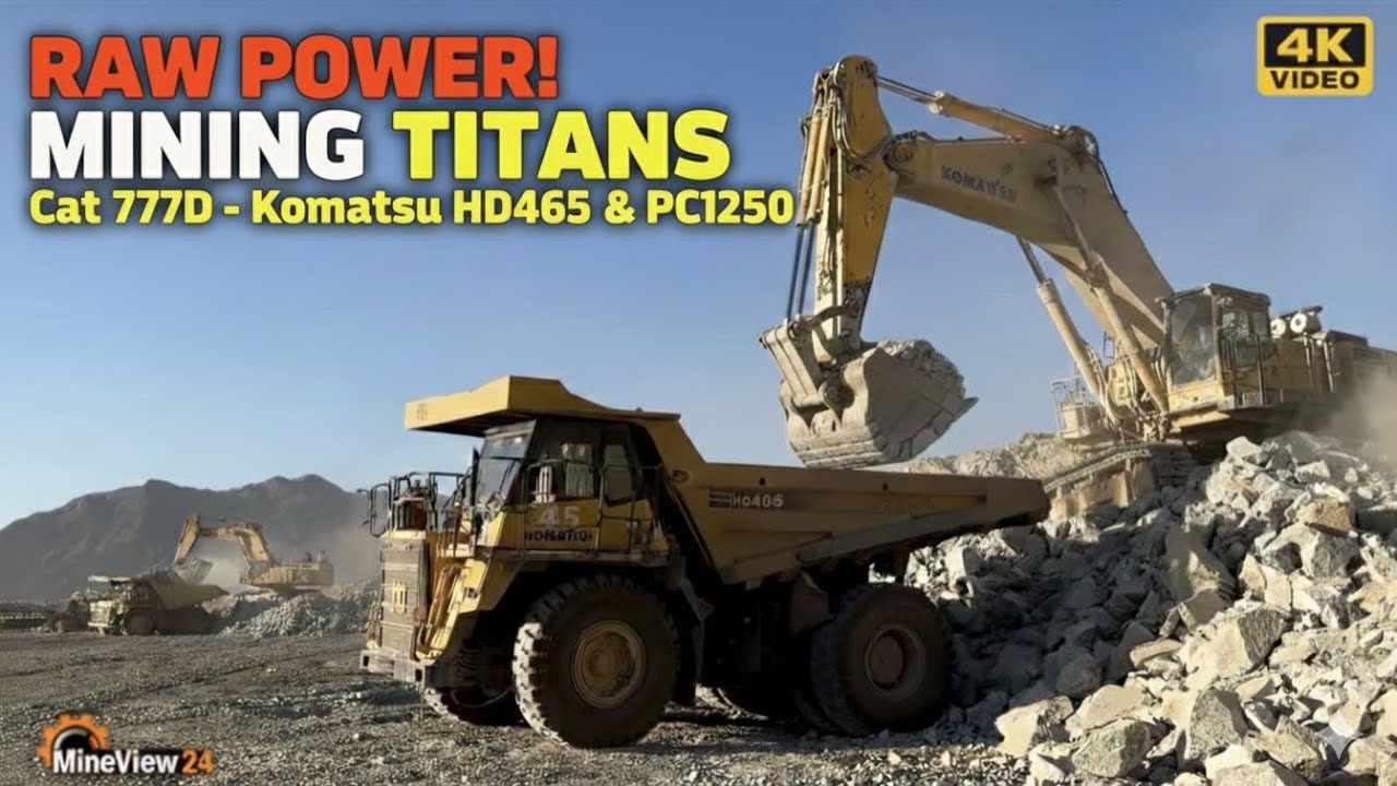 Heavy Mining Ops: Komatsu PC1250 Excavator Loading Cycle (Low Angle View) 🚜💪