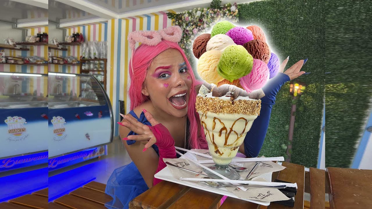 influencer ordena el helado más grande del mundo y paga con publicidad 😱🍨