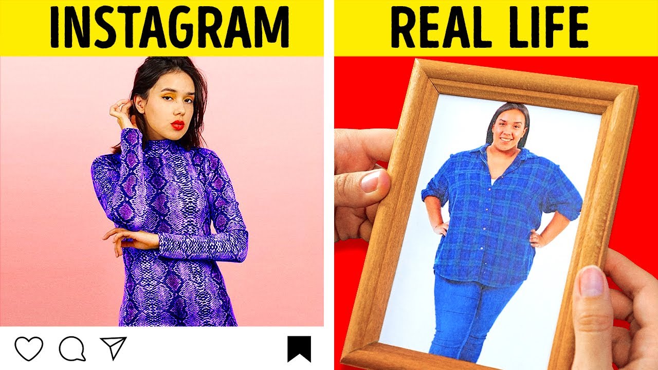 INSTAGRAM VS REAL LIFE || XX FUNNY TRICKS, FAILS AND HACKS
