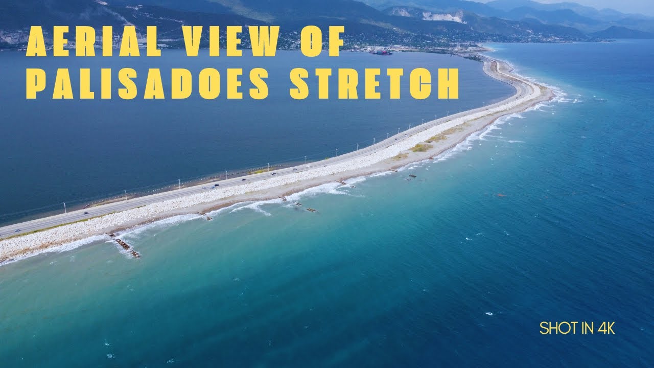 Aerial View of Palisadoes Stretch, Kingston Jamaica | Beautiful Sea Scene shot in 4K!!