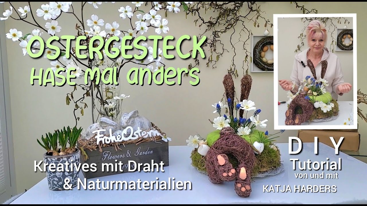 DIY / OSTERGESTECK / HASENDEKO mal anders / Ostergesteck mit Naturmaterialien
