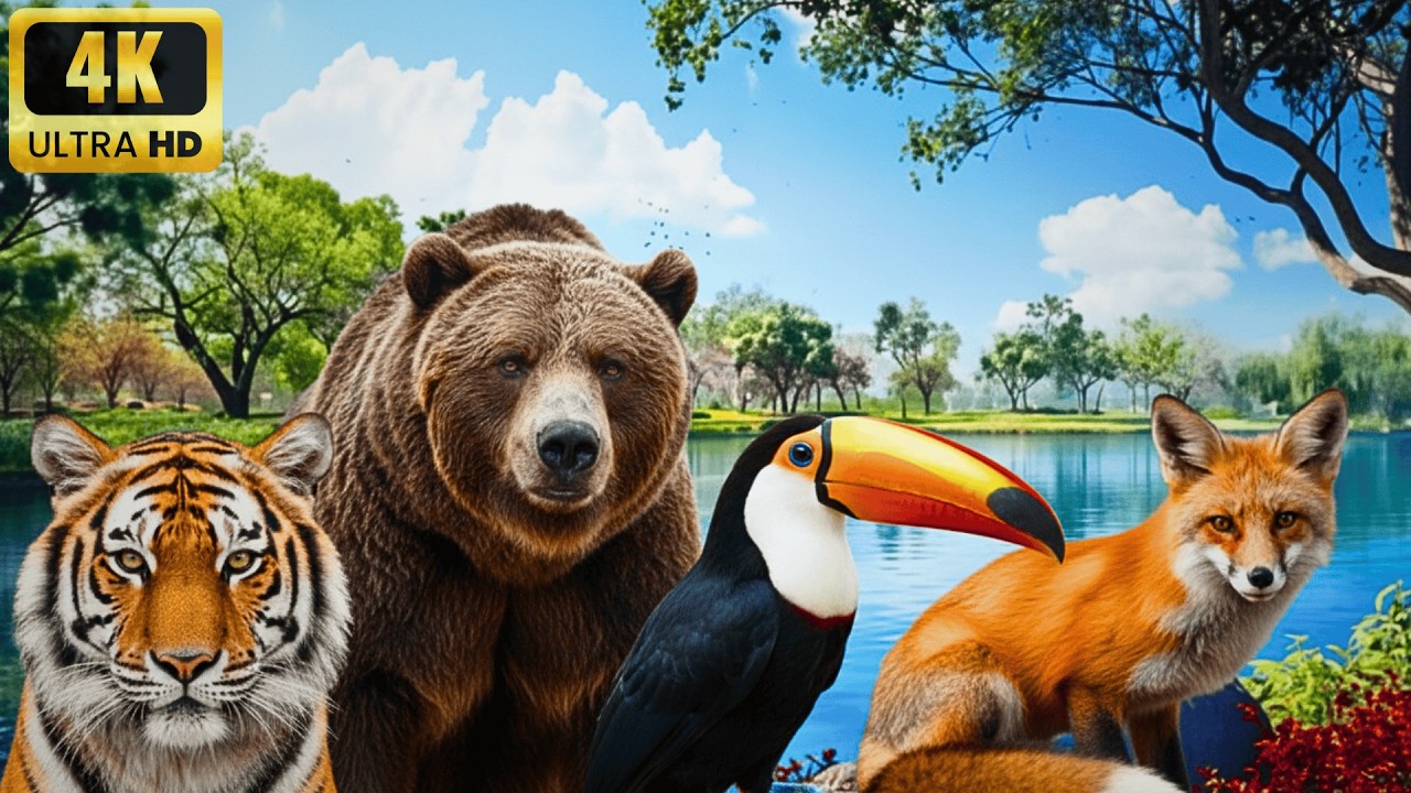 Relaxing Animal World Movies 4K 🌿 Amazing Animal Scenes with Soothing Relaxing Music & Calming Music