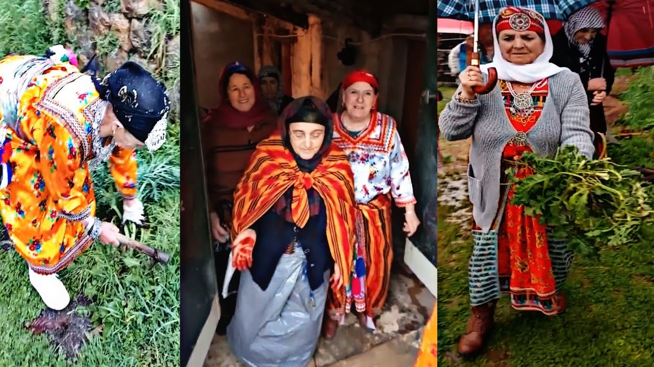 tradition kabyle, l'accueil du printemps par les femmes de village mehaga , bouzeguene
