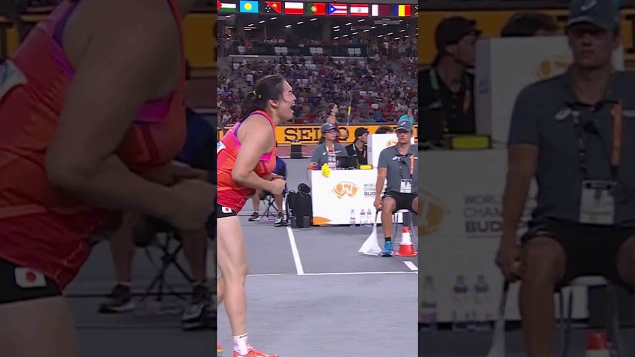 Kitaguchi wins the javelin on her final attempt 😱 #athletics #worldathleticschamps #Japan #javelin