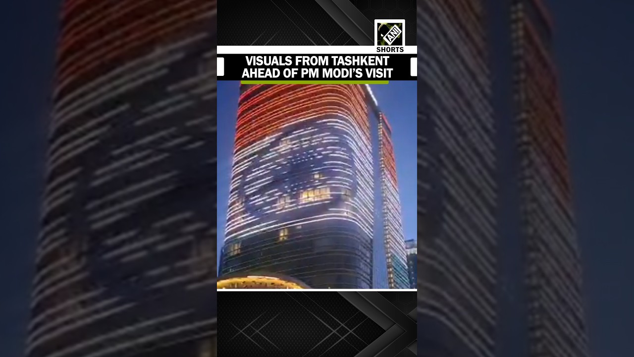 Watch! Tashkent&rsquo;s building lights up with Tiranga ahead of PM Modi&rsquo;s visit