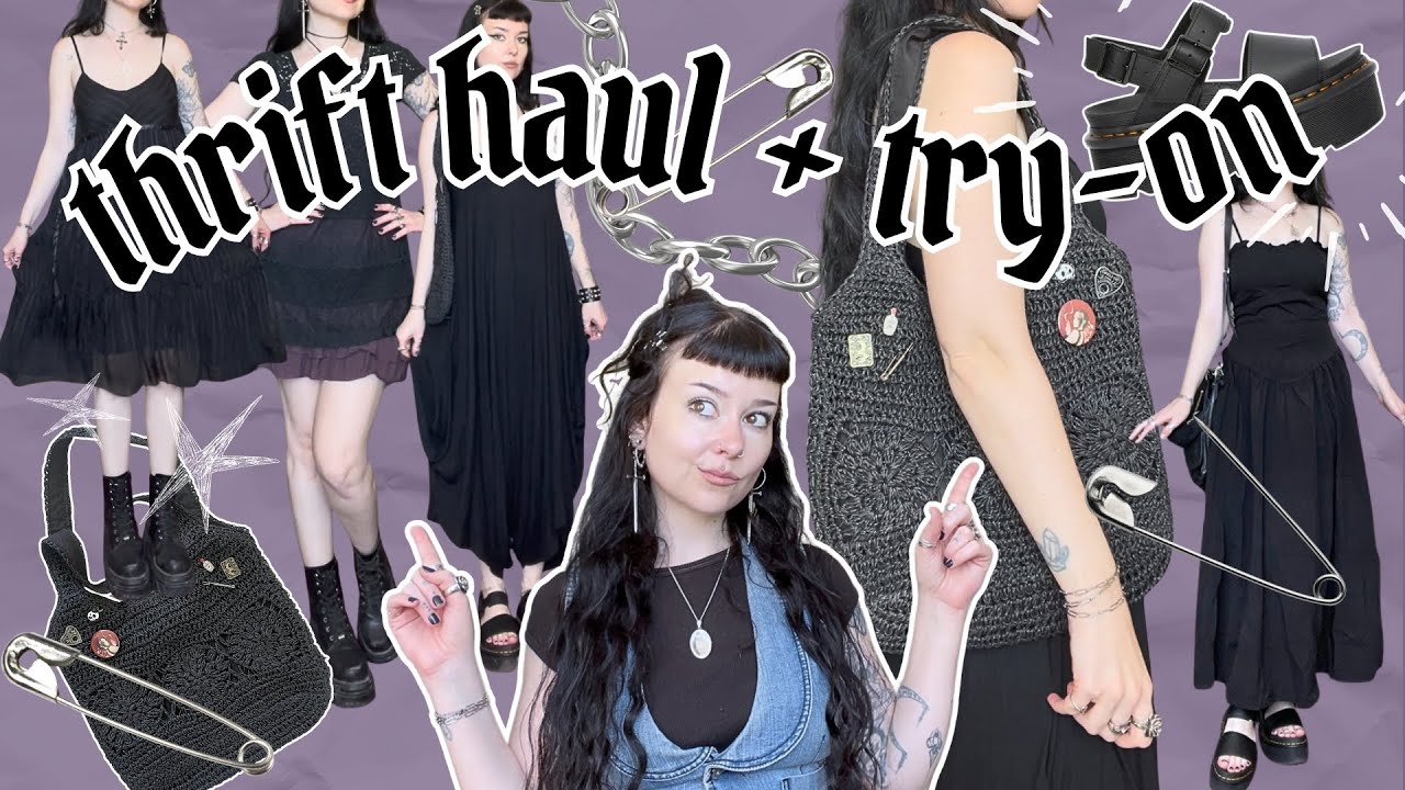 summer THRIFT HAUL & try-on!! ⋆˚꩜｡ alternative + whimsigoth pieces
