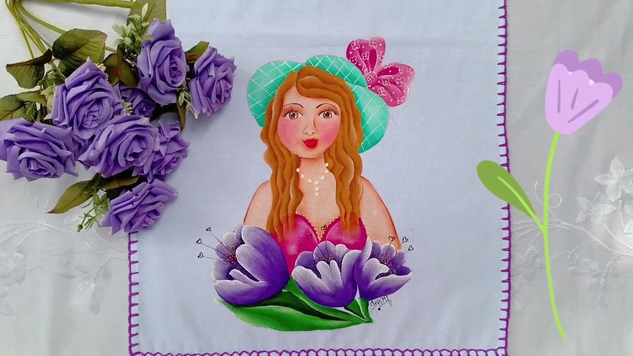 #Produção rápida 6 panos de prato!🩷#panosdeprato #pinturaemtecido