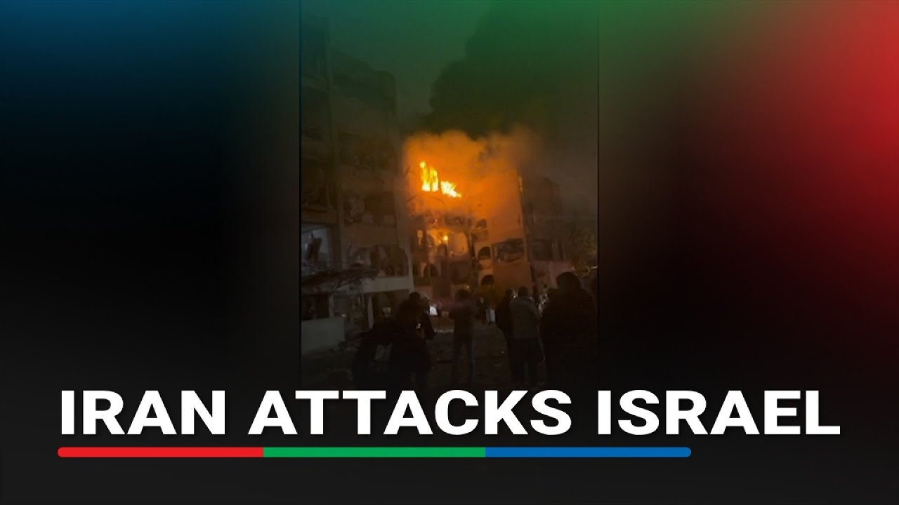 Eyewitness video shows building on fire in immediate aftermath of Iranian attack on southern Israel