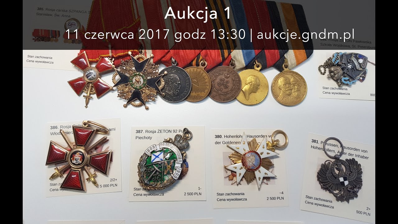 Imponujące ordery i żetony na aukcji