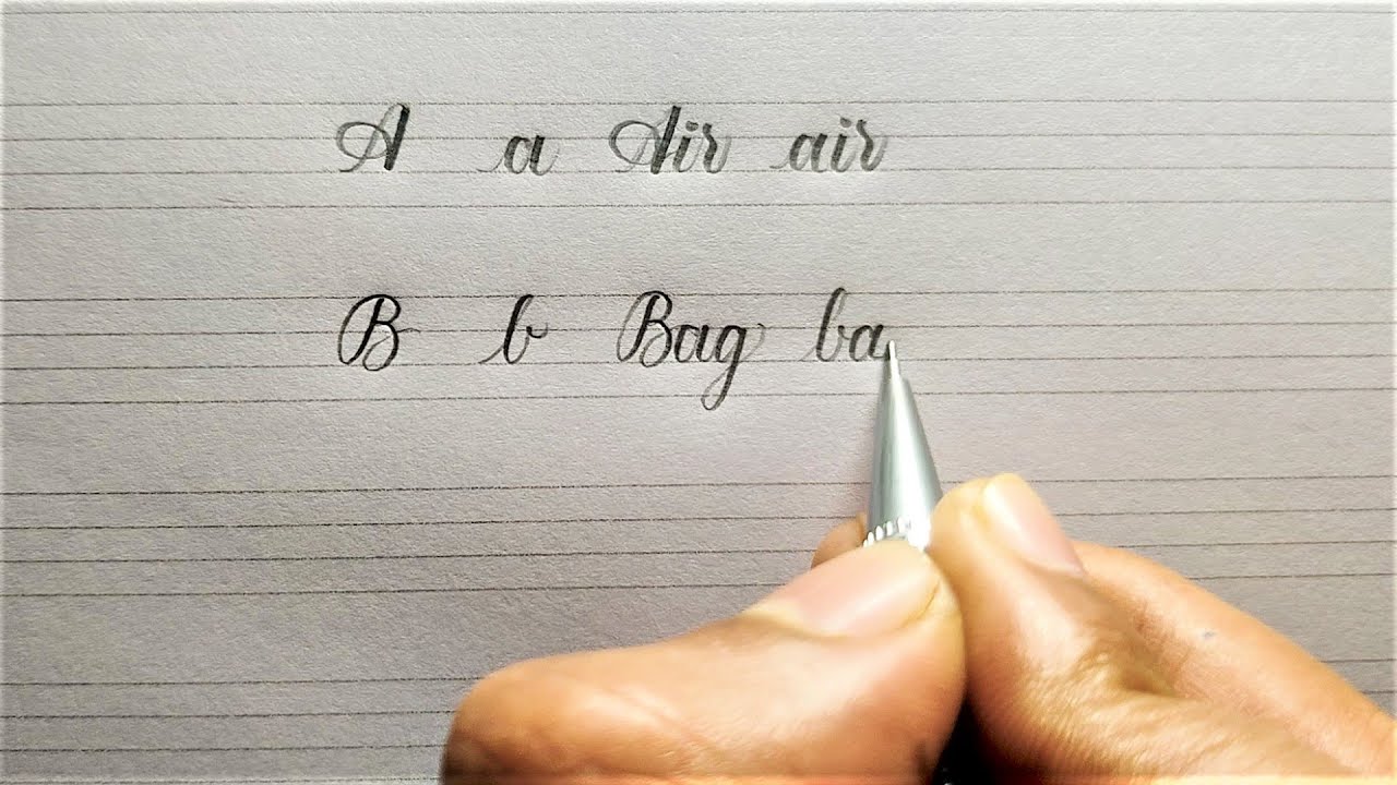Writing Alphabets A-Z and Words in Cursive writing | Cursive Handwriting Practice for beginners