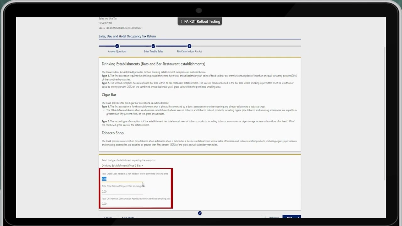 Department of Revenue - Filing Sales Tax Returns