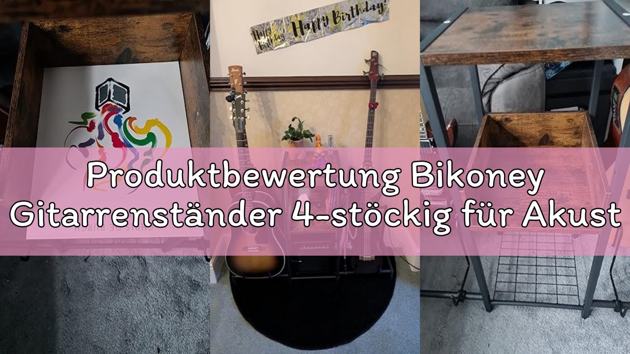 Produktbewertung Bikoney Gitarrenständer 4-stöckig für Akustik, E-Gitarre, Bass, Gitarrenständer-Hal
