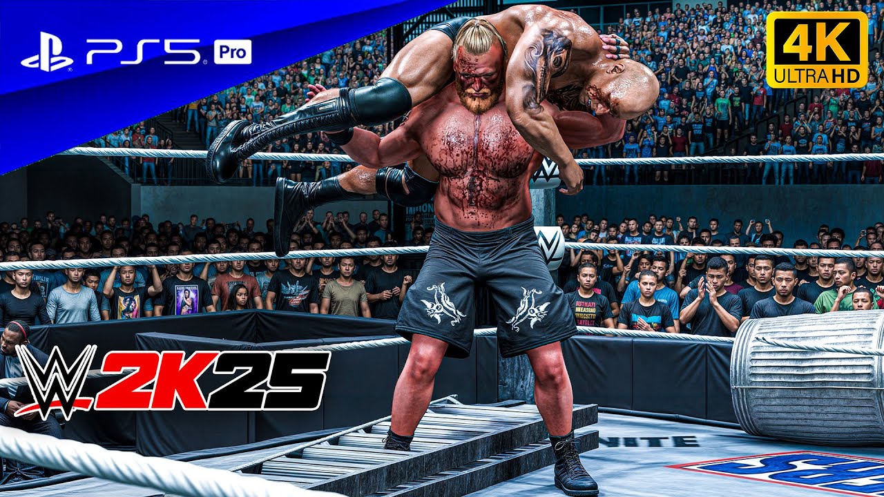 WWE 2K25 - The Rock vs. Brock Lesnar | No Holds Barred Match at Wrestlemania | PS5™ Pro [4K60]