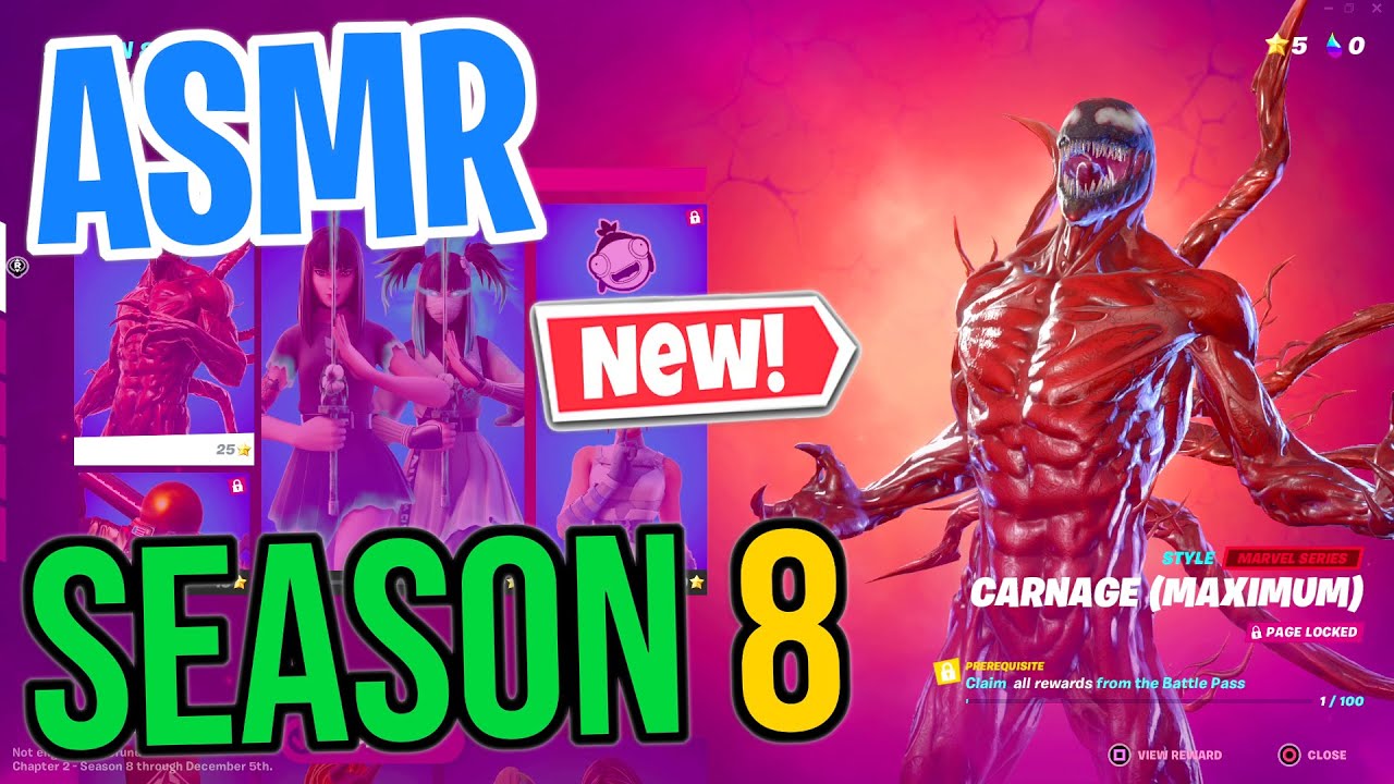ASMR Gaming | Fortnite Chapter 2 Season 8 Battle Pass Thoughts and Reaction 🎮🎧 Relaxing Whispering😴💤