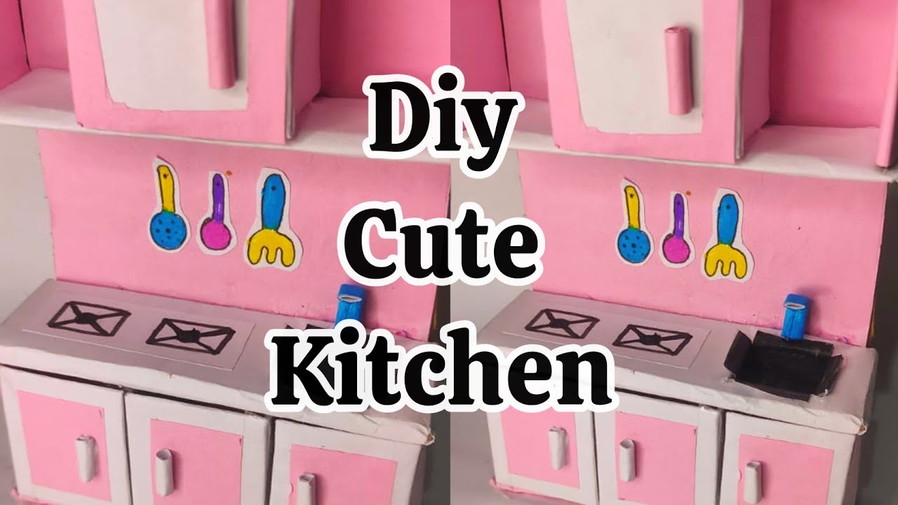 * Diy kitchen for doll house *✨||diy miniature craft😍