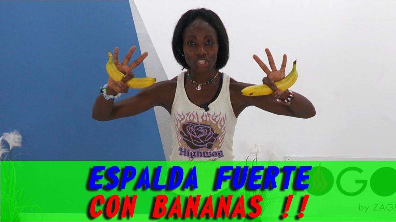 TONIFICA y FORTALECE tu ESPALDA con ayuda de BANANAS 🍌🍌 | Entrena en casa con fruta, PLÁTANOS |