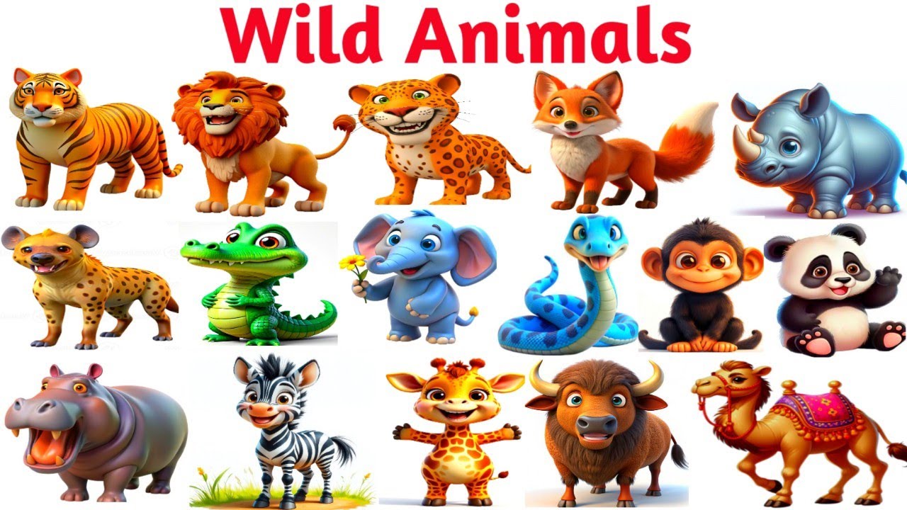 Wild Animals Name for Kids | বিভিন্ন বন্যপ্রাণীর নাম ইংরেজি এবং বাংলাতে | wild animal name for kids 