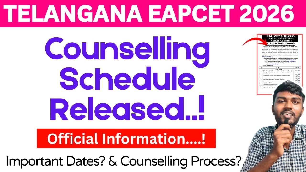 ts eamcet counselling dates 2026 Released 🔥 ts eamcet 2026 counselling date | ts eamcet counselling