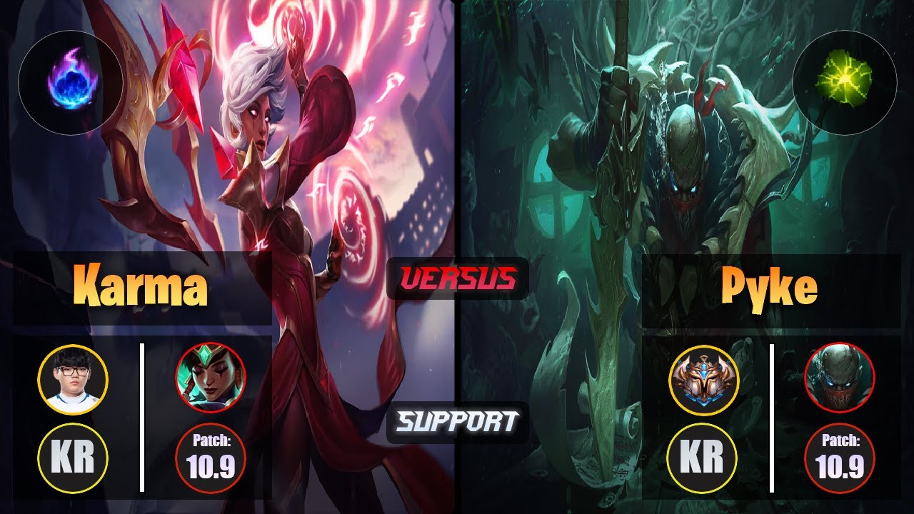 Hoit KARMA (Support) [Arcane Comet] VS PYKE - Challenger KR Patch 10.9