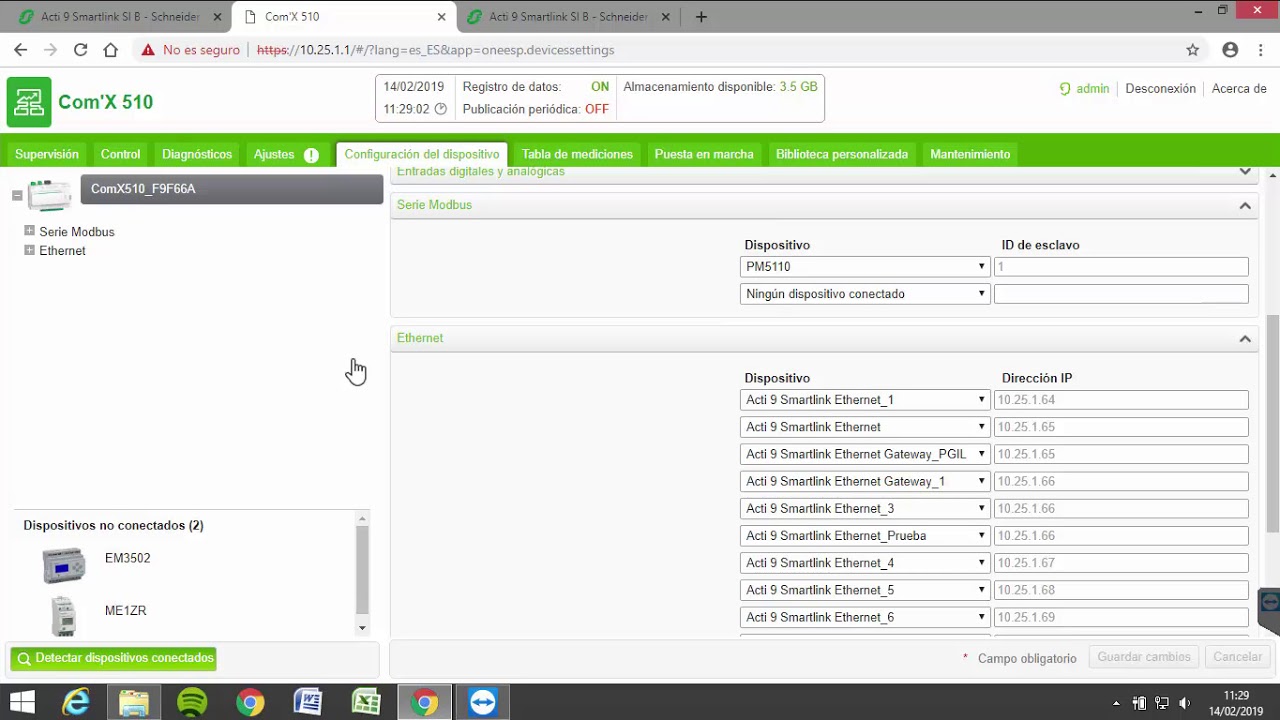 Configuración de EBX510 con Smartlink Ethernet con entrada de pulsos en canales digitales