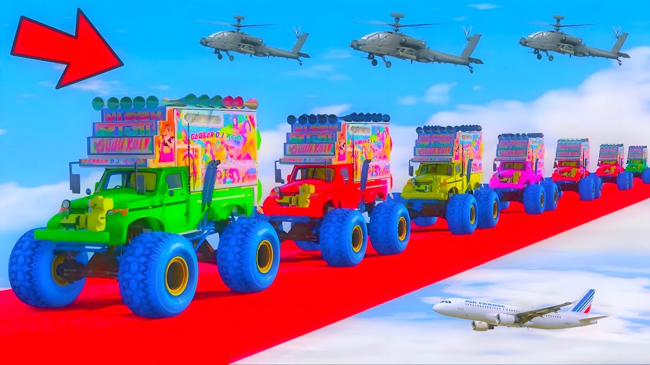 GTA-5 World's Highest 😲😳😱दुनिया का सबसे ऊंचा !! IMPOSSIBLE SUPER MEGA RAMP 😲😱 CHALLENGE !! INDIAN DJ