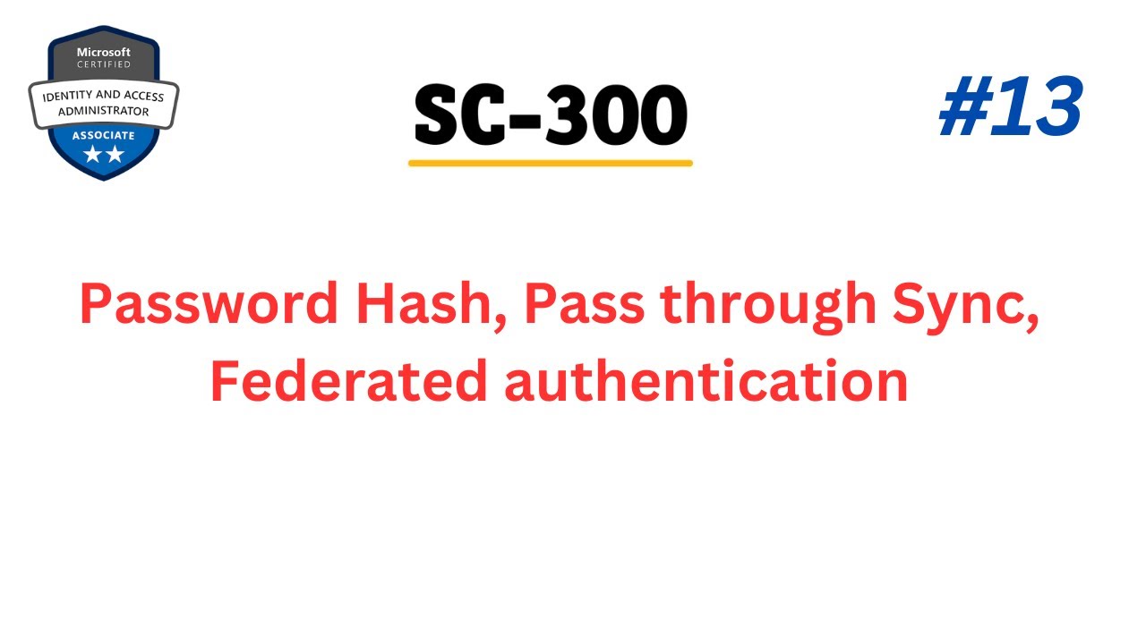 Password Hash, Pass through Sync, Federated authentication PART-13 | Practical Demo HINDI | SC-300
