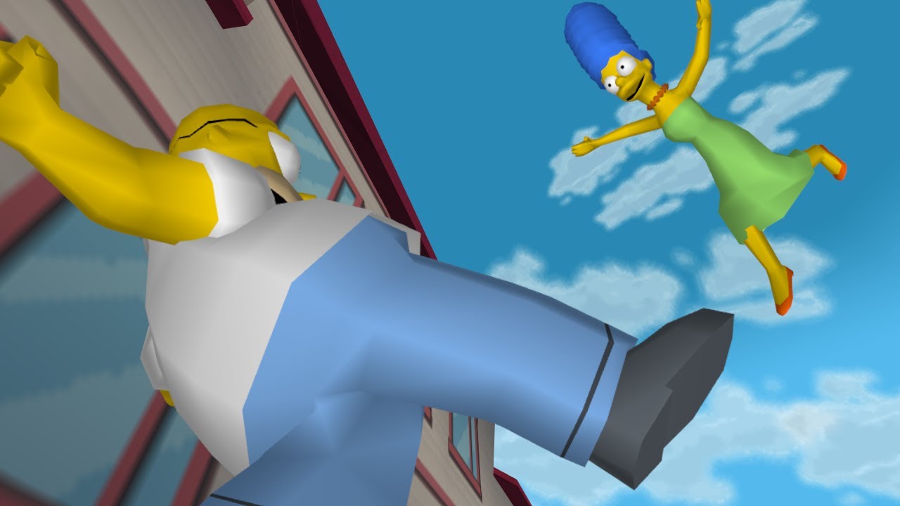 Kicking Marge Across Springfield in The Simpsons Hit & Run