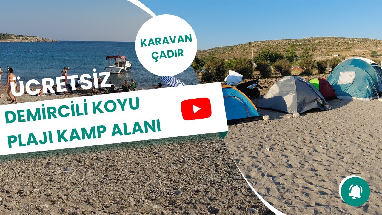 URLA DEMİRCİLİ KOYU PLAJI ÜCRETSİZ ÇADIR VE KARAVAN KAMP ALANI / DENİZİ NASIL? / NASIL GİDİLİR?