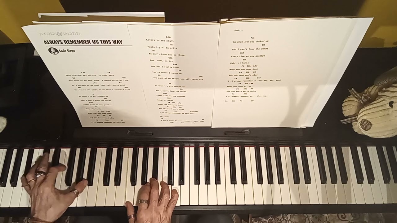 tutorial pianoforte Always Remember US this way lady gaga
