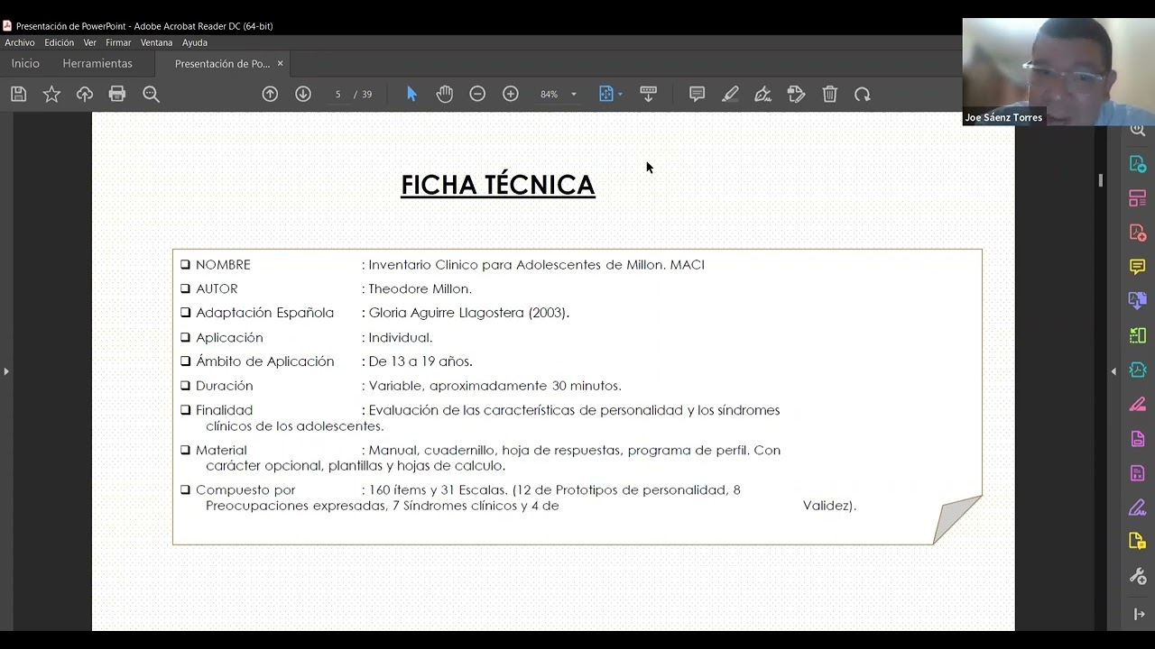 MACI - Inventario Clínico para Adolescentes de Millon