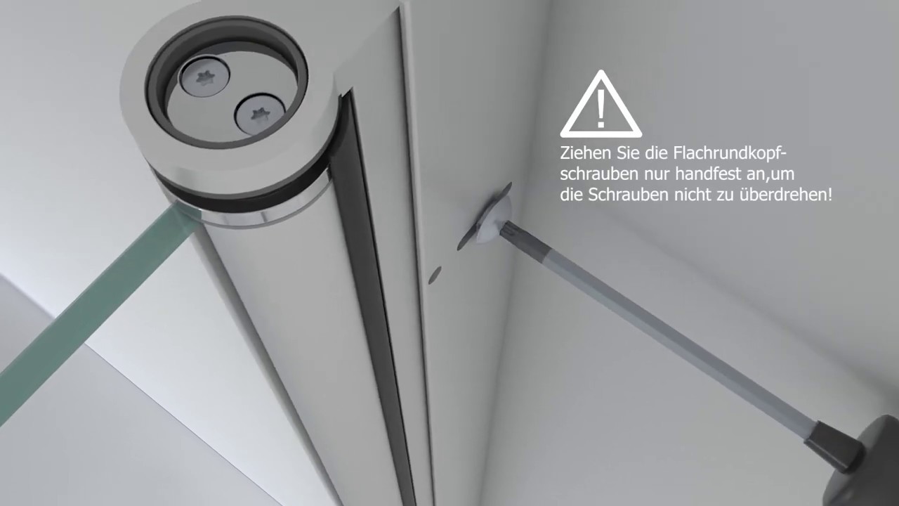 Montageanimation: Installation einer Duschkabine