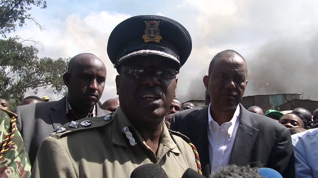 Nairobi Police boss Benson Kibui explains preliminary findings of the Gikomba fire