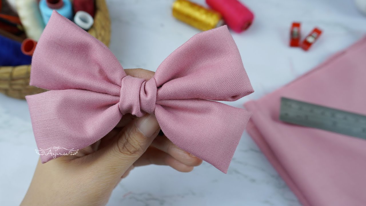 SIMPLE and CLEAN Two Layer Bow 🎀 How to Make Beautiful Hair Bows with Fabric