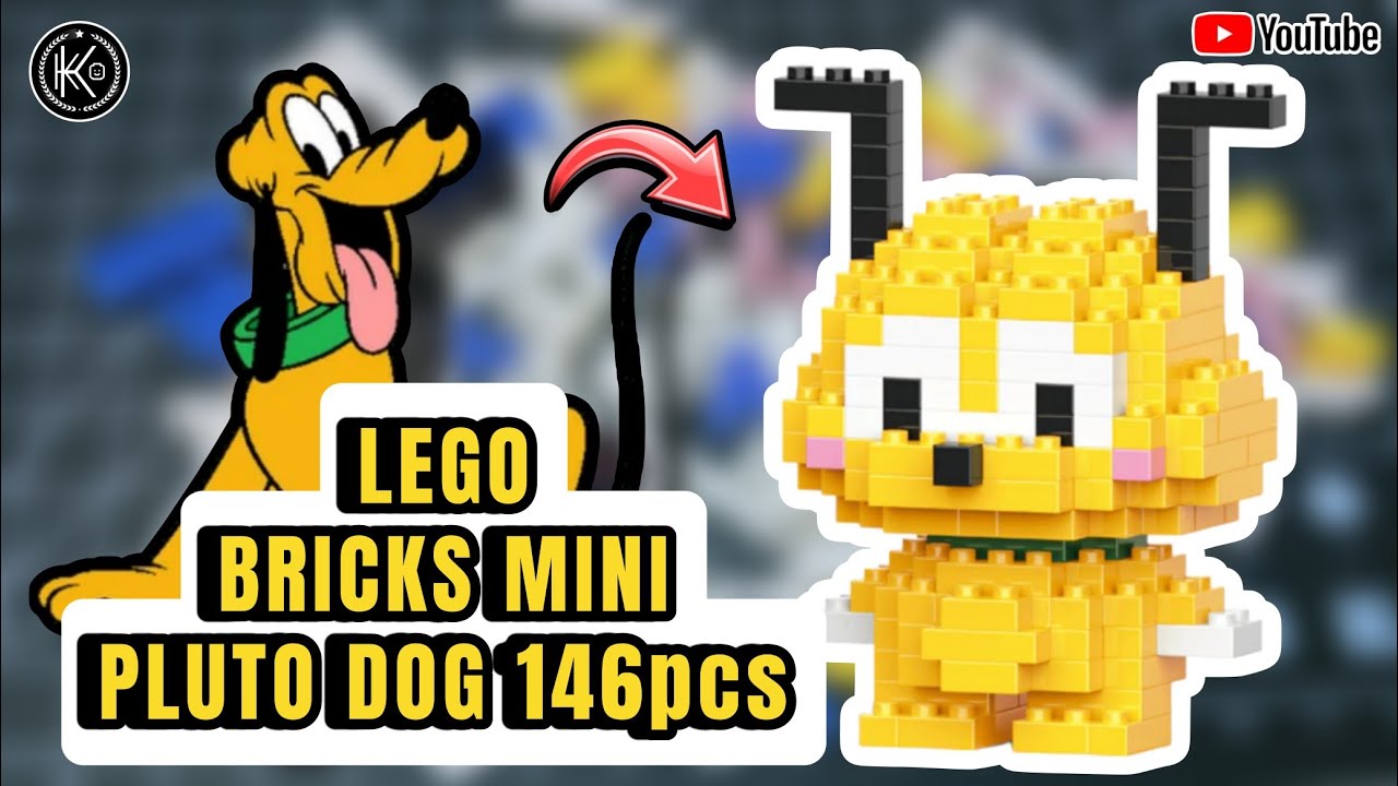 Урок по сборке LEGO BRICKS MINI | ПЛУТОН СОБАКА | СТРОИТЕЛЬНЫЕ БЛОКИ СТОП-ДВИЖЕНИЕ